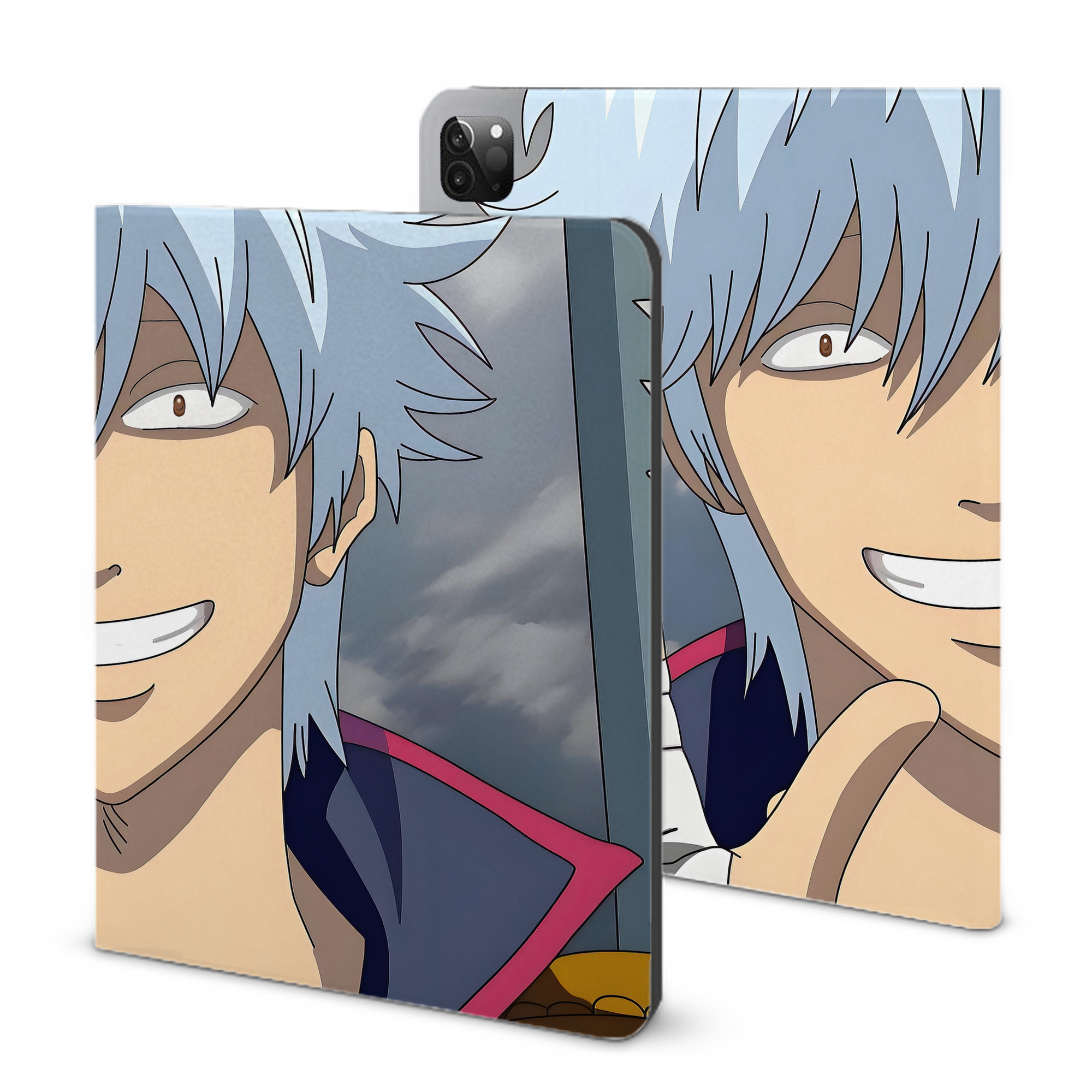 （画像用） ぎんたま 坂田銀時（さかたぎんとき） 神楽 志村新八（しむら しんぱち） GINTAMA Sakata Gintoki Kagura Shimura Shinpachi IPadケース ペンホルダー付き ブックスタイルデザイン
